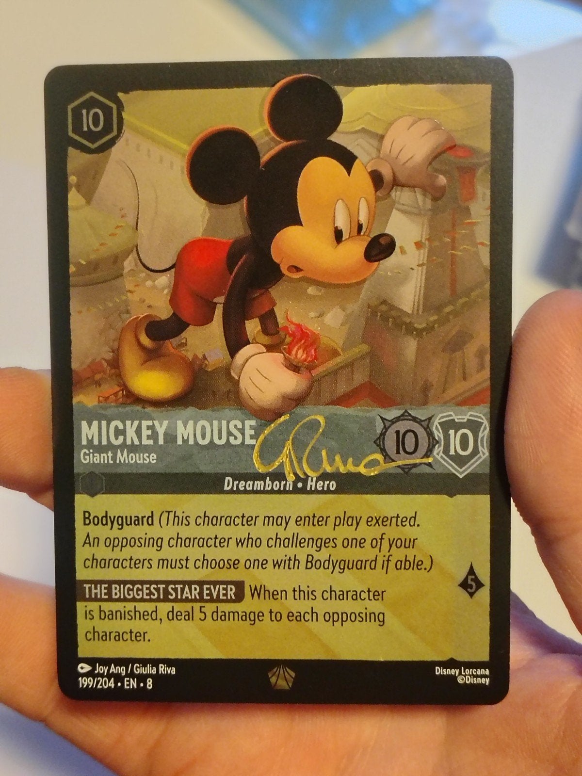 Lorcana Mickey Mouse Gesigneerd door GIULIA RIVA, Ophalen of Verzenden