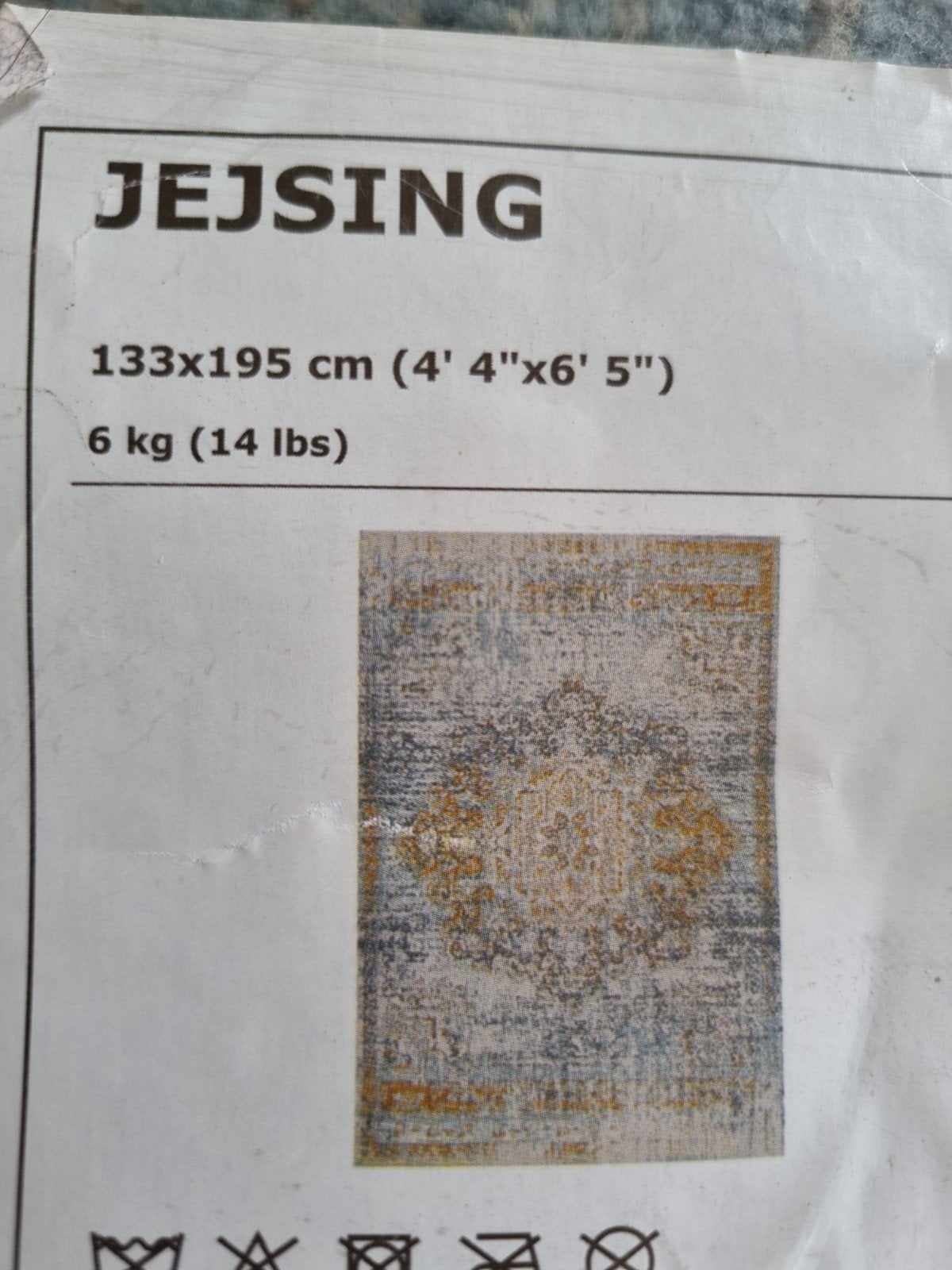 IKEA Vloerkleed Jejsing 133x195 cm, Huis en Inrichting, Stoffering | Tapijten en Kleden, Ophalen, Gebruikt, Rechthoekig, Modern
