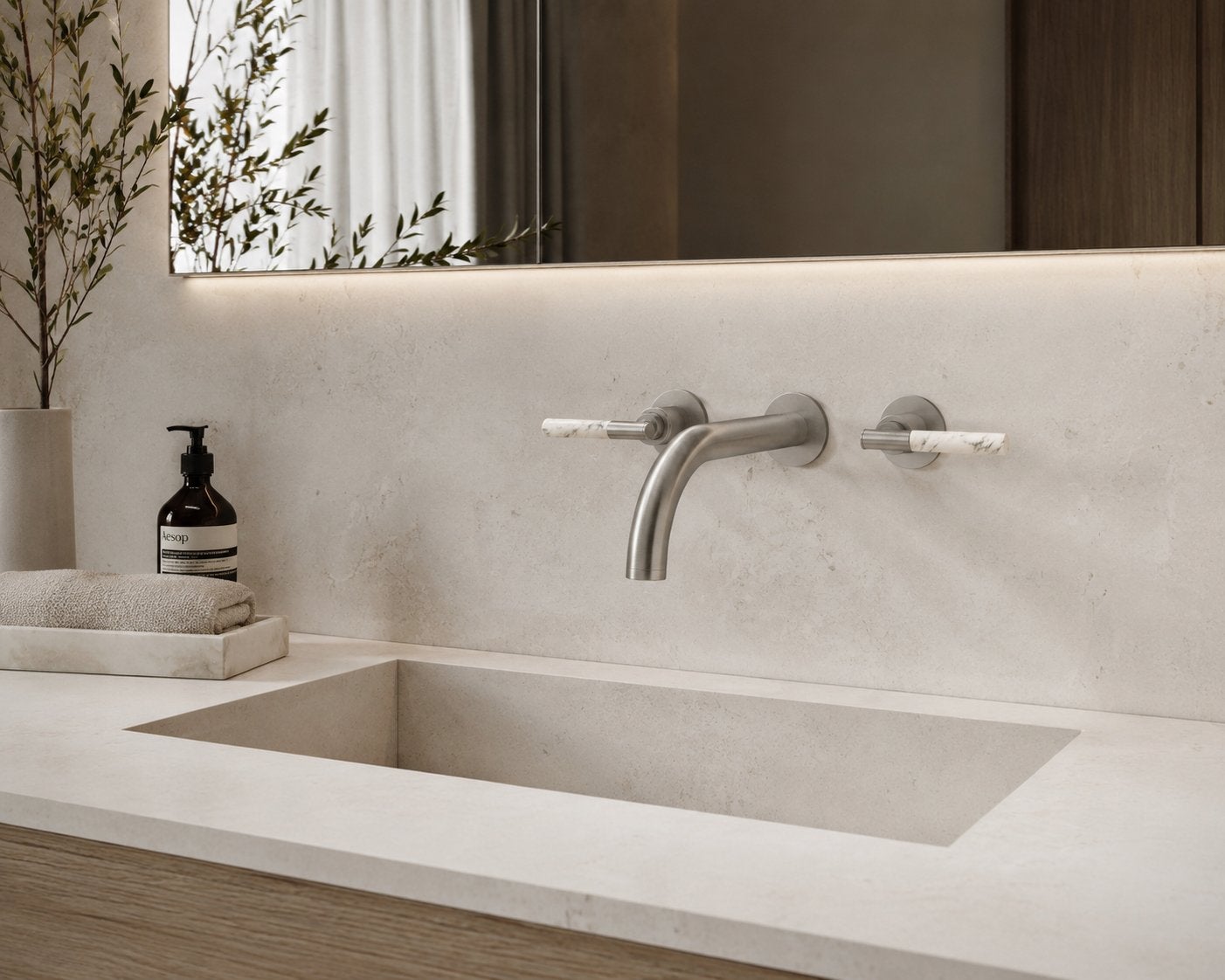 2 x Grohe Spa Atrio inbouw wastafelkranen -Nieuw-18CM, Ophalen of Verzenden, Nieuw, Rvs, Kraan