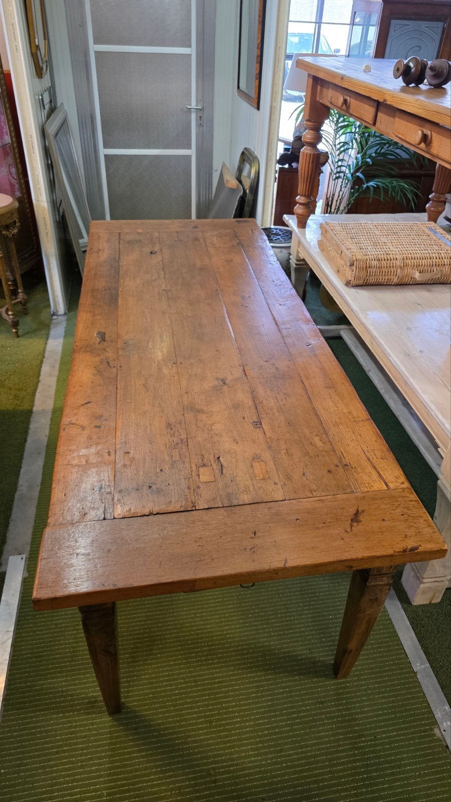 Antieke Franse boeren eetkamertafel 240 cm lang, Ophalen