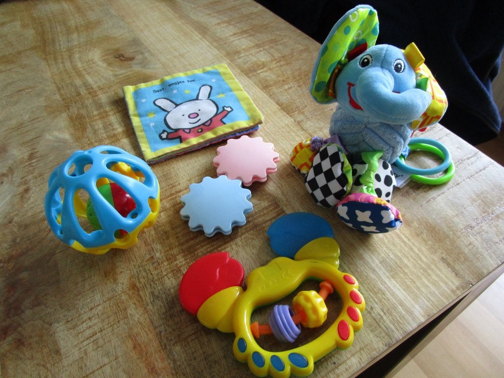 Pakketje met 5x baby speelgoed, Ophalen of Verzenden, Zo goed als nieuw, Overige typen, Met geluid