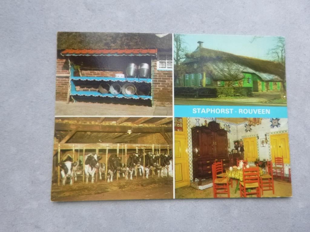 Staphorst-Rouveen, koe in stal/woonkamer interieur, Verzenden, 1980 tot heden, Ongelopen, Gelderland