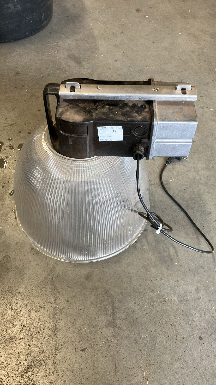 Philips E40 lamp met E27 verloop en 230V stekker, Ophalen, Gebruikt, Kunststof, Zwart