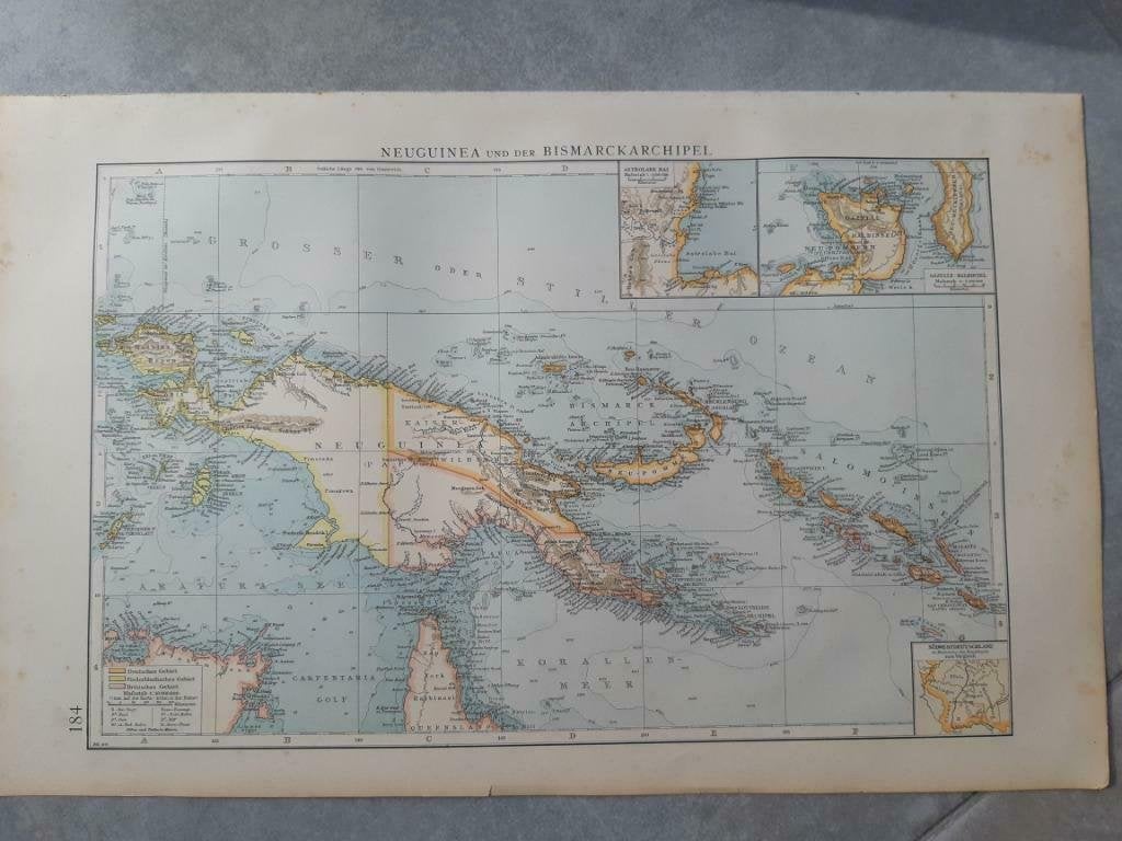 184 / Nieuw Guinea en Bismarck Archipel Litho uit 1899, Ophalen of Verzenden