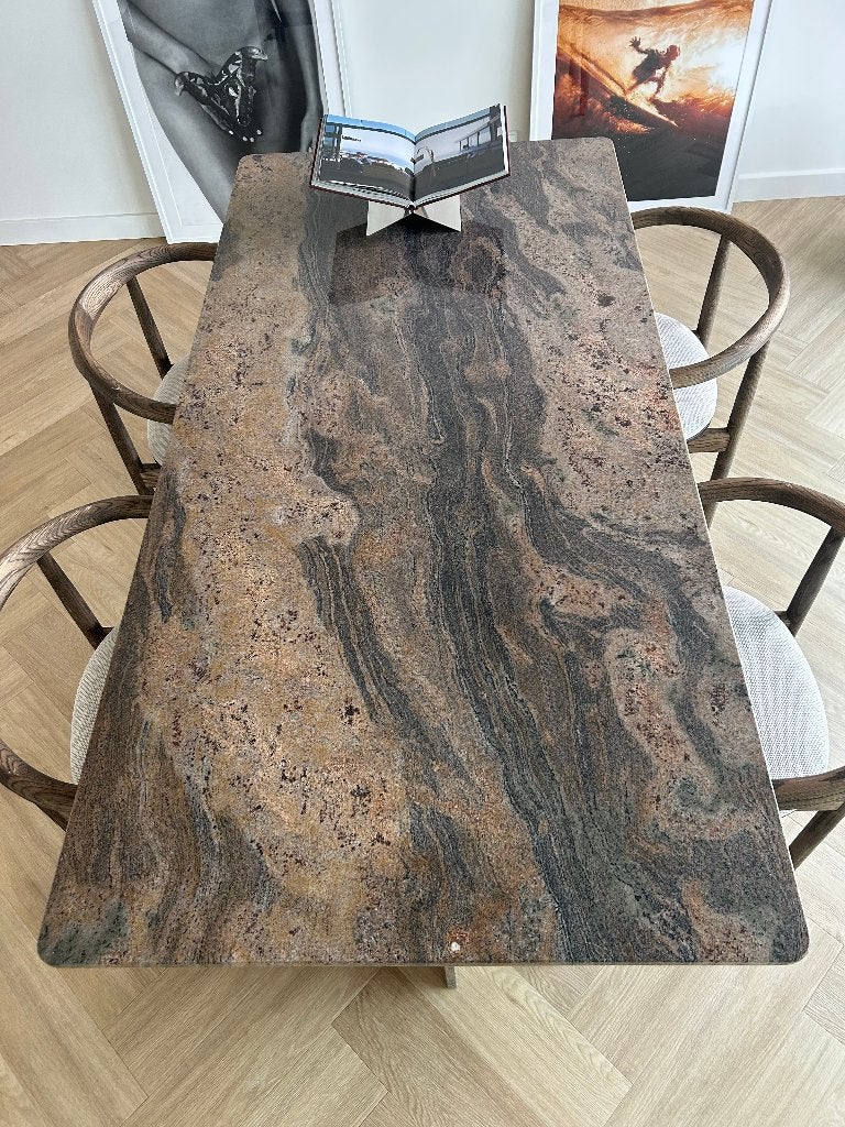 Luxe design natuursteen / marmer / stenen eettafel, Huis en Inrichting, Tafels | Eettafels, Ophalen, Overige materialen, 50 tot 100 cm