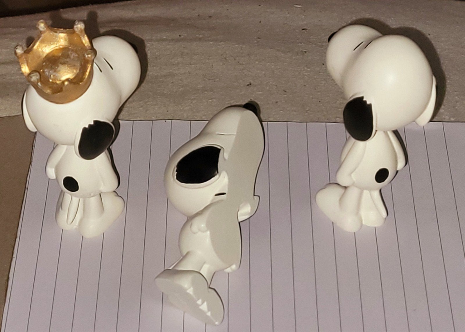 Complete set 3 resin figuren Snoopy Peanuts Plastoy -, Ophalen, Snoopy, Zo goed als nieuw, Beeldje of Figuurtje