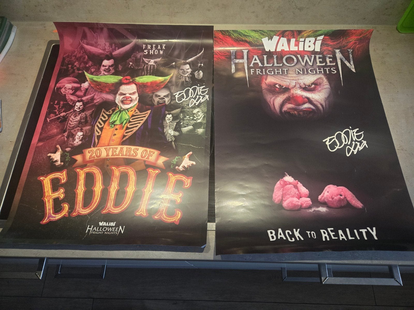 Walibi Halloween Fright Nights Eddie Posters (2 stuks), Ophalen, A1 t/m A3, Overige onderwerpen, Rechthoekig Staand