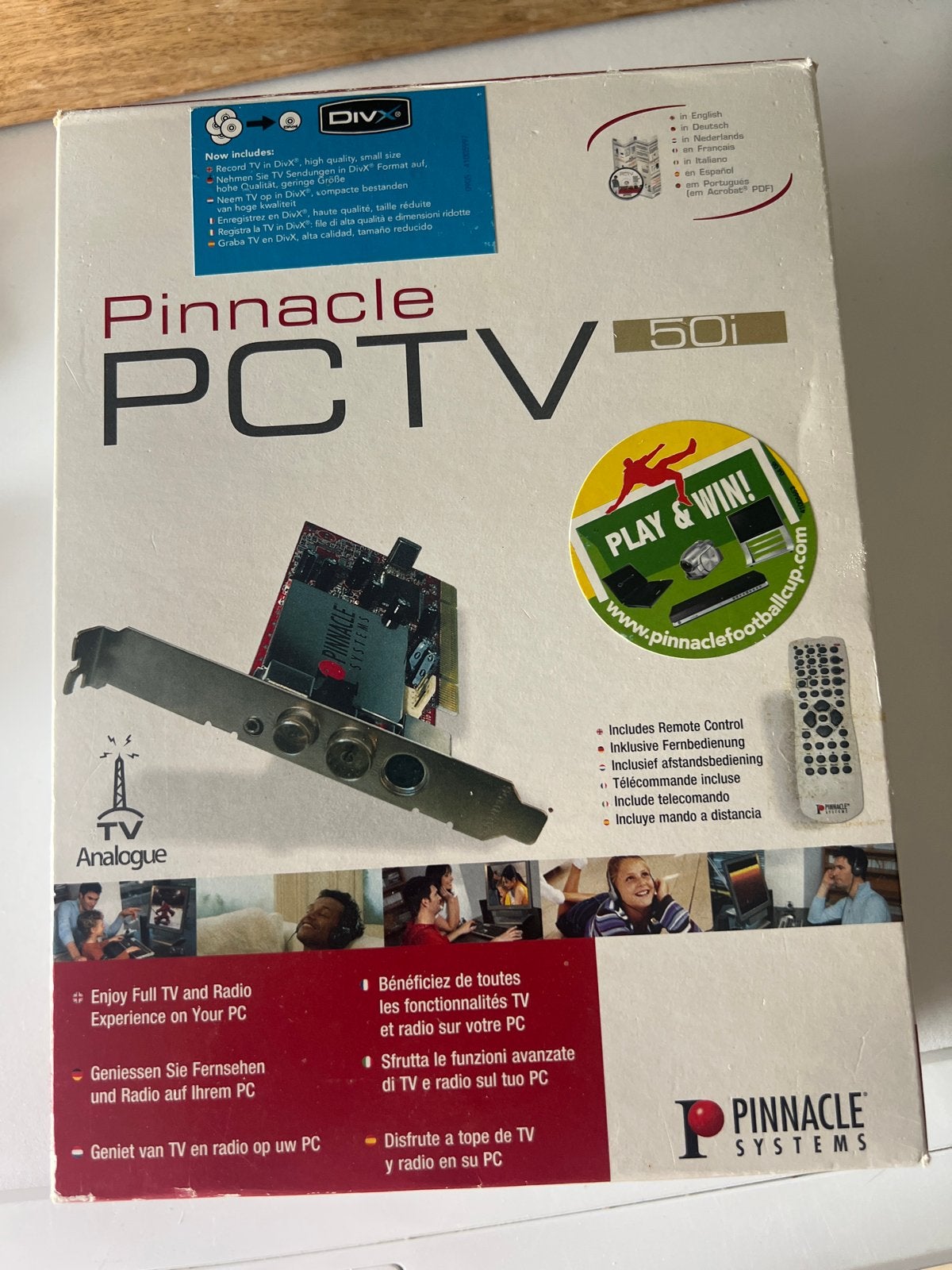 Pinnacle PCTV 50i TV-tunerkaart met afstandsbediening, Computers en Software, Videokaarten, Tv-Out, Gebruikt, Overige soorten
