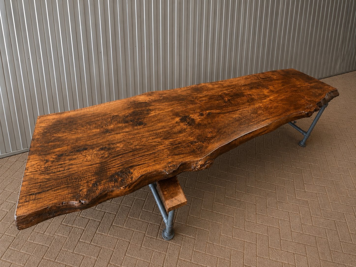 Unieke 3 meter tafel – Oud Europees eiken – 7 cm massief, Huis en Inrichting, Tafels | Eettafels, Ophalen, Eikenhout, 200 cm of meer