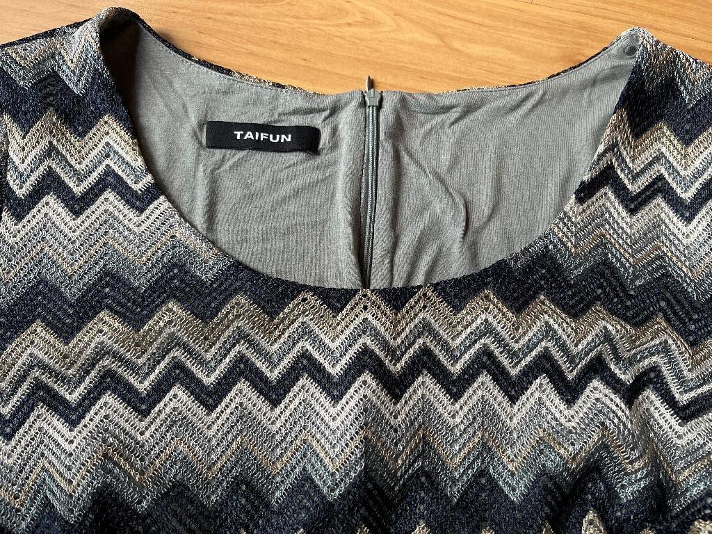 Nieuwe jurk Taifun zigzag maat 46 met gratis verzending, Maat 46/48 (XL) of groter, Nieuw, Taifun, Onder de knie