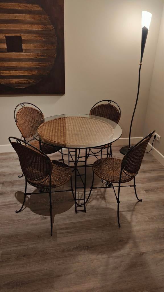 Kleine eetkamertafel / Franse bistro set, Antiek en Kunst, Ophalen
