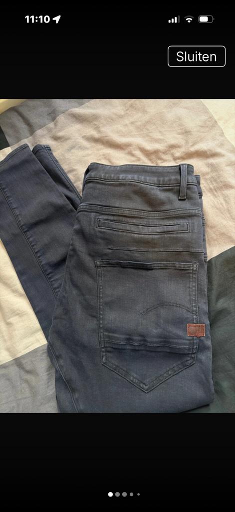 G star D-STAQ super slim34/32 donkerblauw, Ophalen of Verzenden, Zo goed als nieuw, Blauw