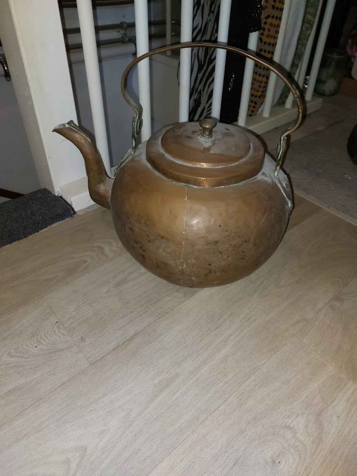 Antieke koperen theepot / waterketel, Ophalen, Koper