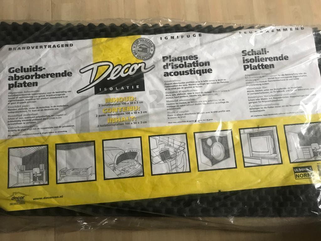 10 Geluidsabsorberende platen 100 x50 x3 cm, Dakisolatie, Nieuw, 5 tot 10 m², Ophalen