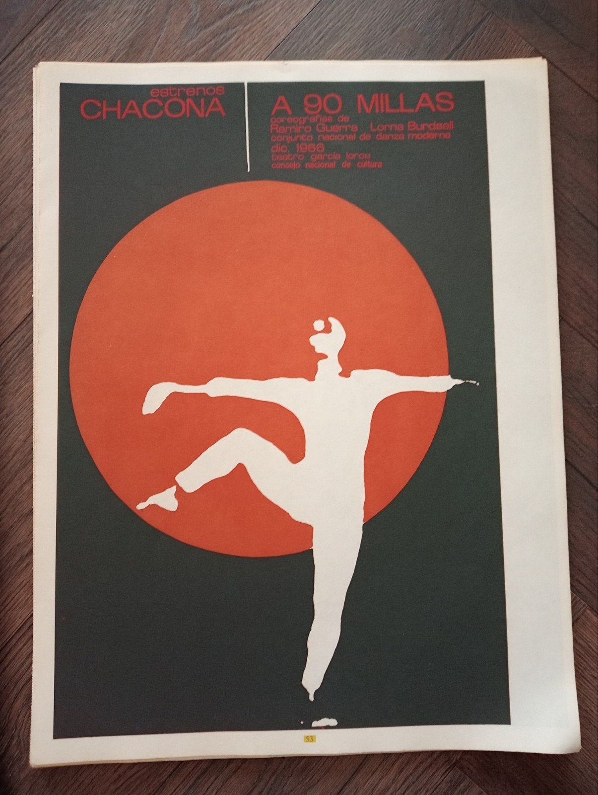 Cubaanse Affiche jaren 60 Ballet Dans, Ophalen of Verzenden, Gebruikt, A1 t/m A3, Film en Tv