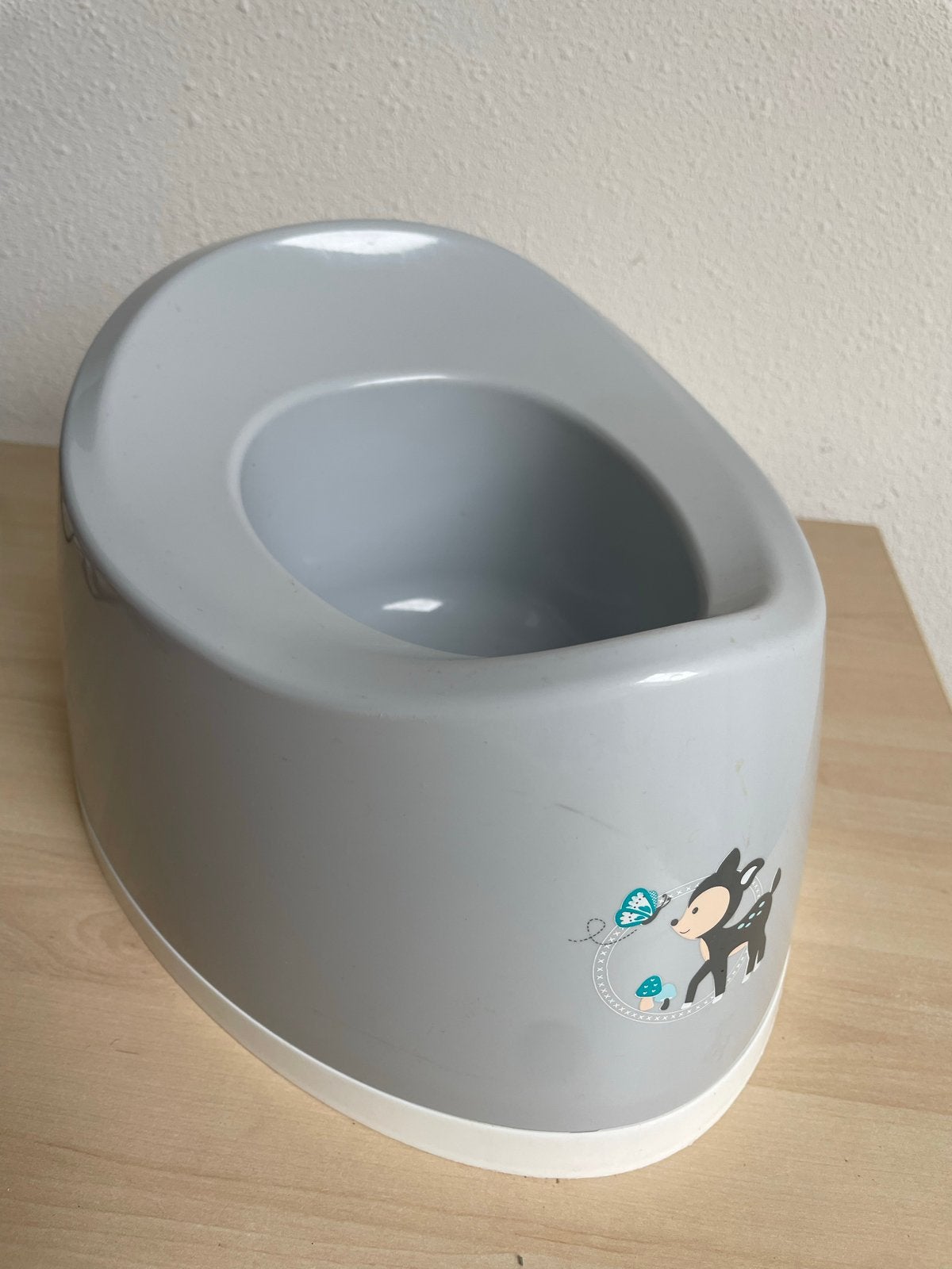 Grijs potje met hertje - zo goed als nieuw, Ophalen of Verzenden, Gebruikt