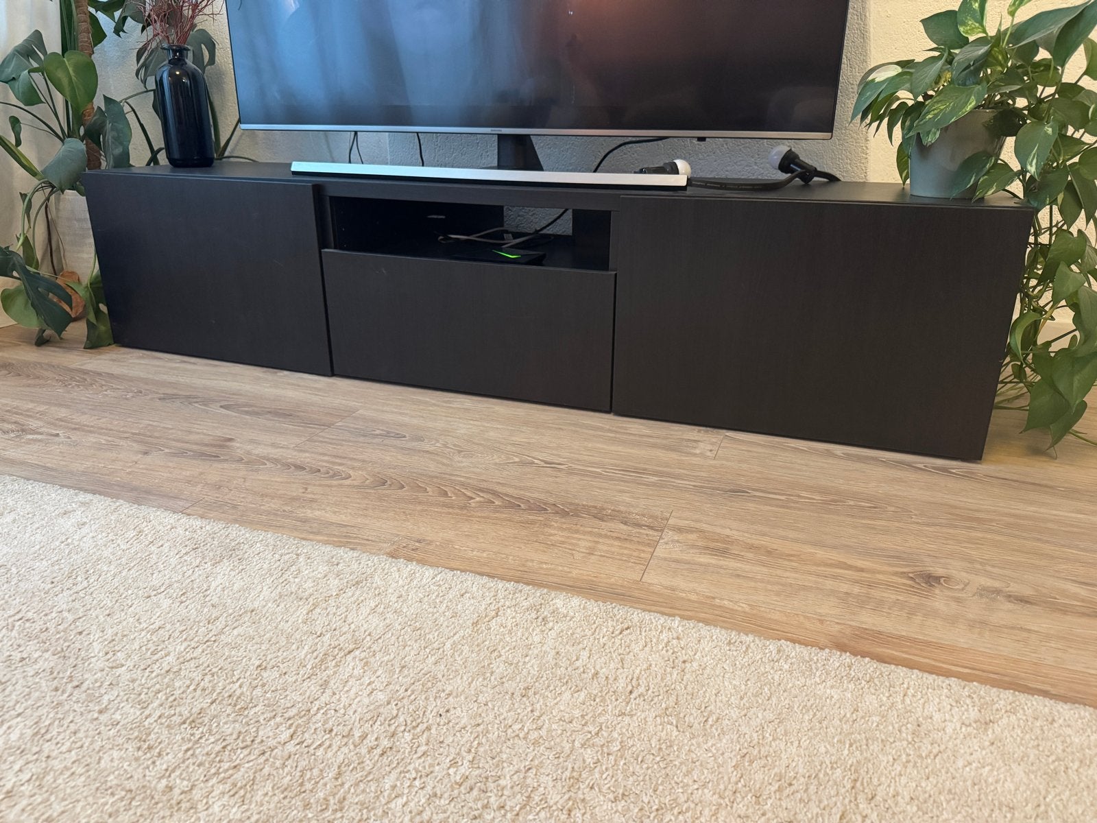 IKEA BESTA TV-meubel - Zwart, Ophalen, Overige materialen, Gebruikt, 150 tot 200 cm