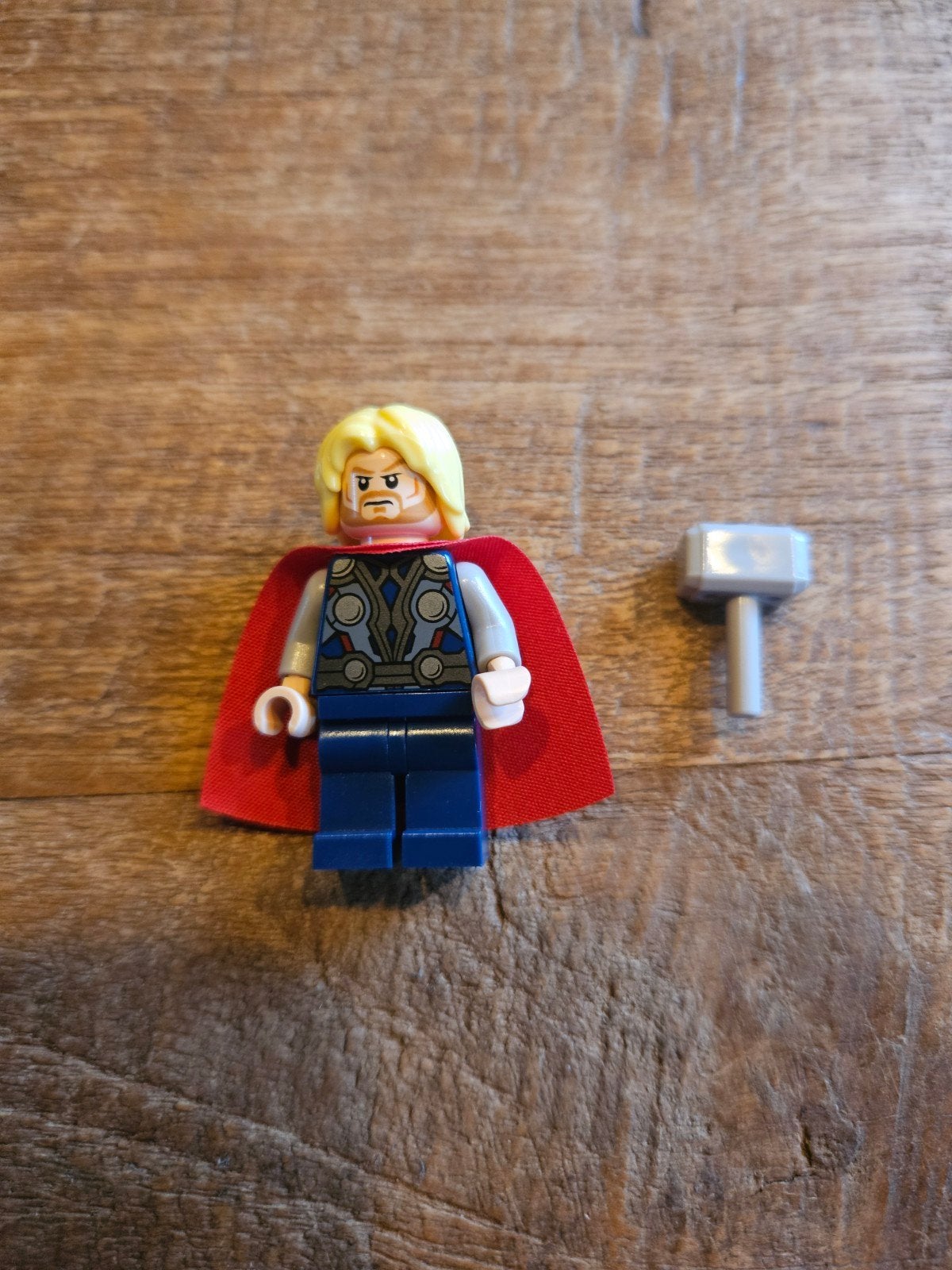 LEGO Thor Minifiguur met Hamer - Donkerblauw Pak, Gebruikt, Verzenden, Marvel, Lego