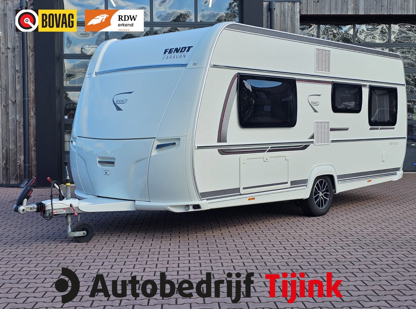 Fendt Bianco Selection 465 SFB | Voortent/luifel WIGO Rolli, Caravans en Kamperen, Caravans, Kachel, Rondzit, 7 tot 8 meter, Bedrijf