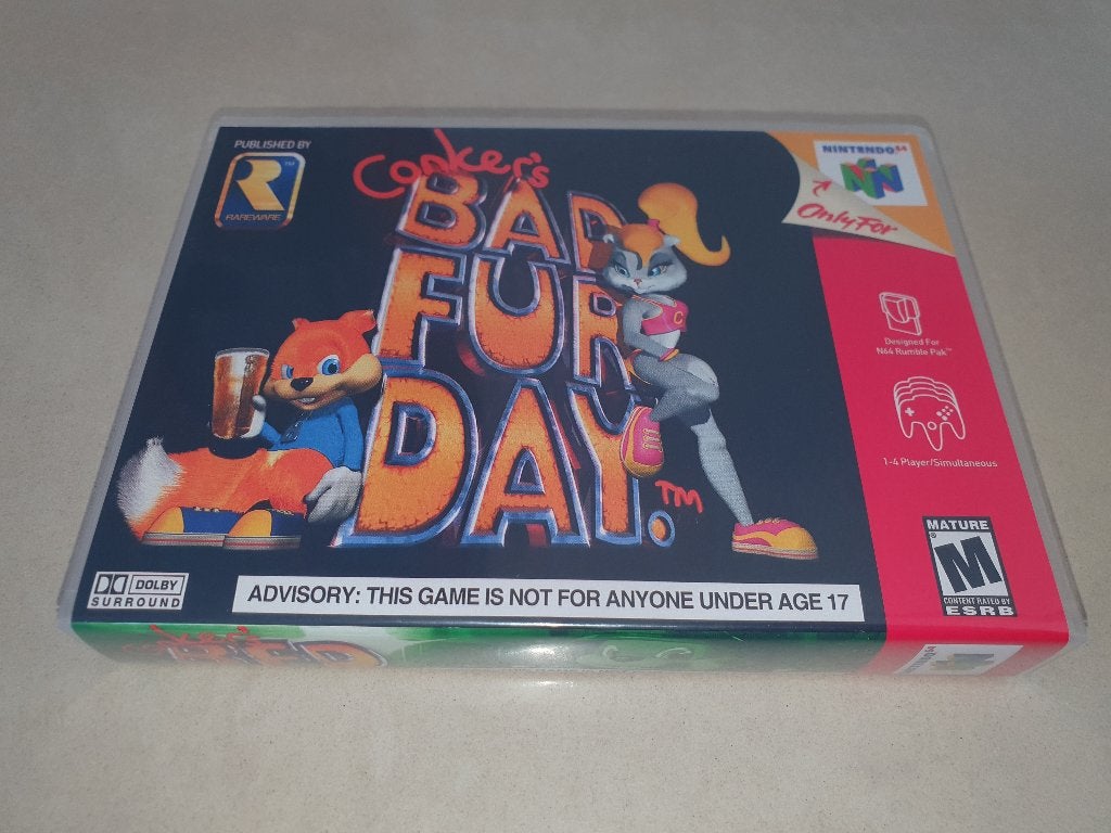 Conker's Bad Fur Day N64 Game Case (2), Avontuur en Actie, Verzenden, 1 speler, Zo goed als nieuw