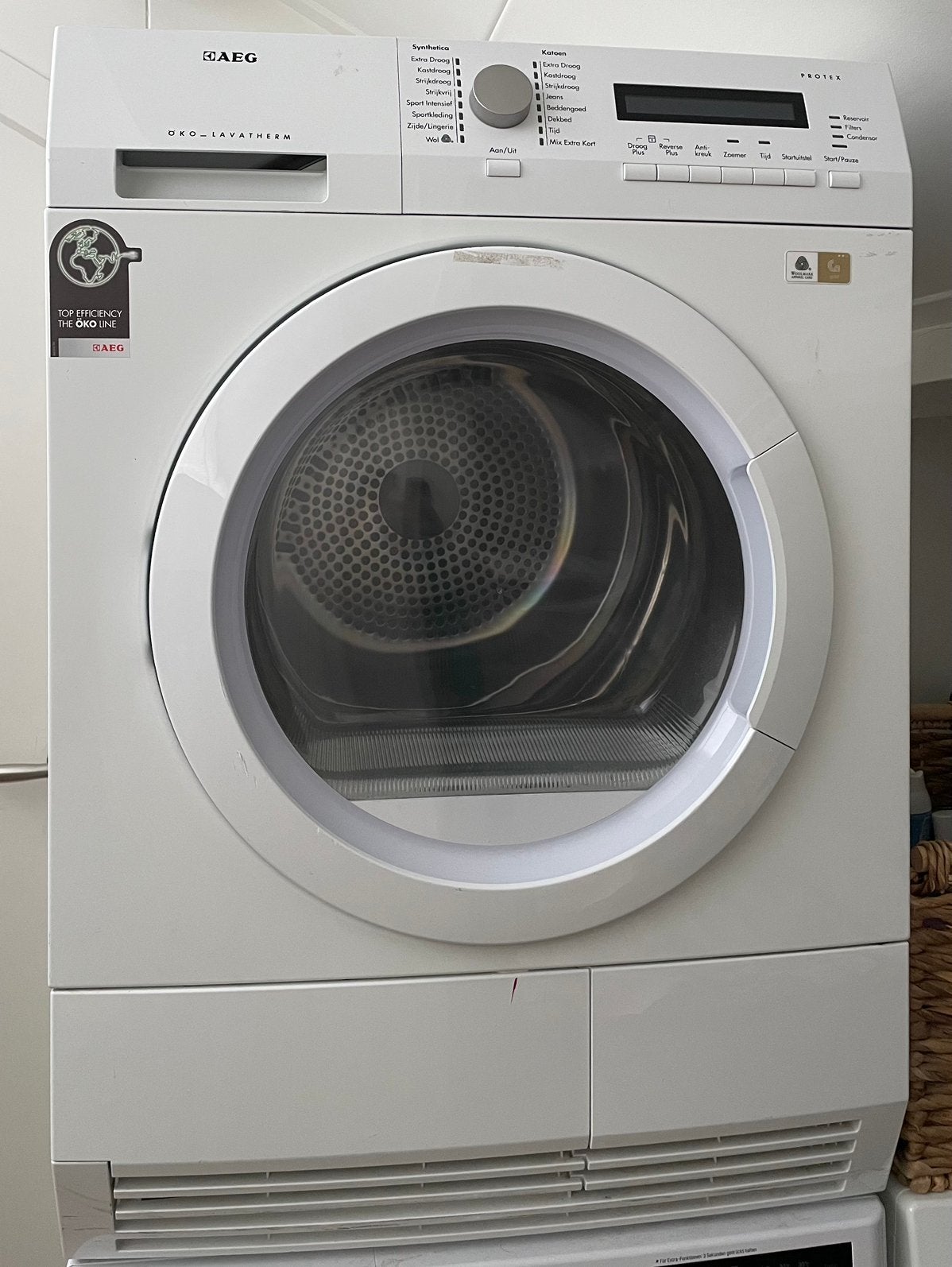 AEG condensdroger, Ophalen, 6 tot 8 kg, Zo goed als nieuw, 85 tot 90 cm