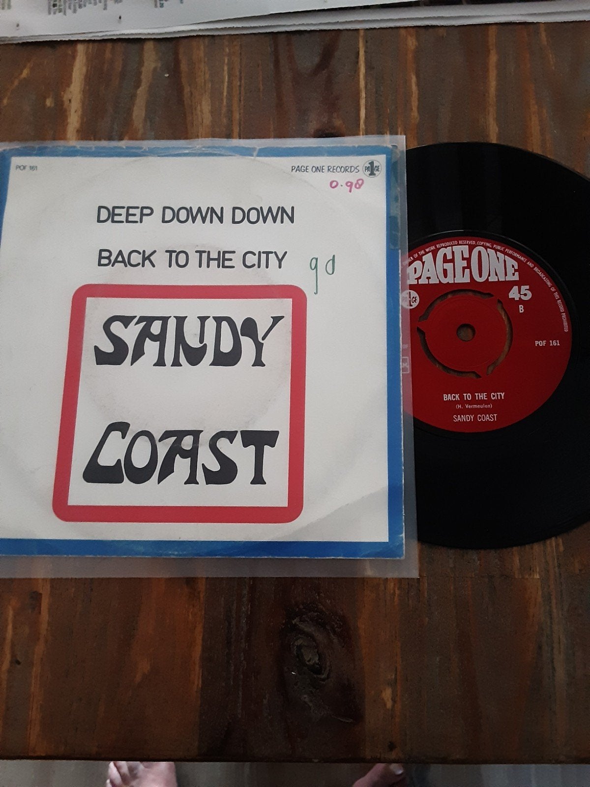 SANDY COAST DEEP DOWN DOWN SINGLE NEDERBEAT., Cd's en Dvd's, Gebruikt, 7 inch, Ophalen of Verzenden, Pop