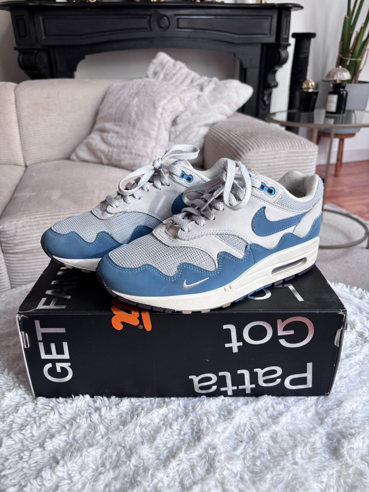 Nike Patta airmax one, Kleding | Heren, Schoenen, Ophalen of Verzenden, Zo goed als nieuw, Blauw, Sneakers of Gympen