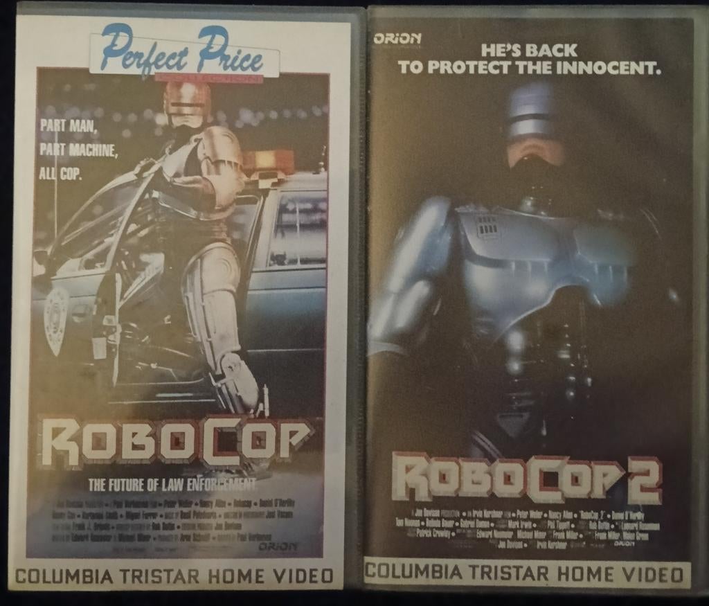 Robocop 1 en 2 vhs, Vanaf 16 jaar, Ophalen of Verzenden, Zo goed als nieuw, Horror