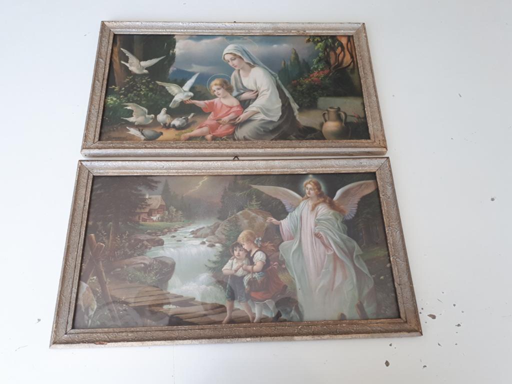 Vintage retro kunstprinten schilderijen Antiek religieus., Antiek en Kunst, Ophalen of Verzenden