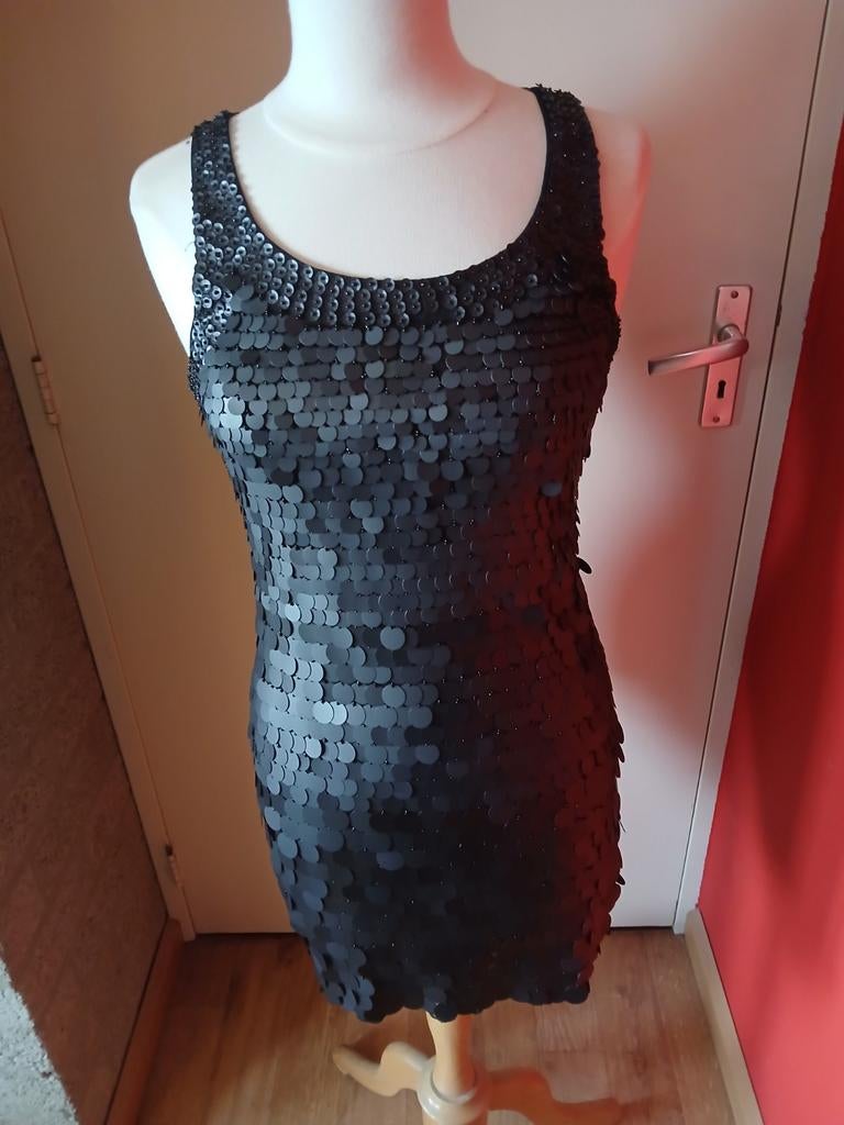 Zwarte pailletten top / mini-jurk /party dress met onderjurk, Kleding | Dames, Maat 38/40 (M), Overige typen, Zwart, Nieuw