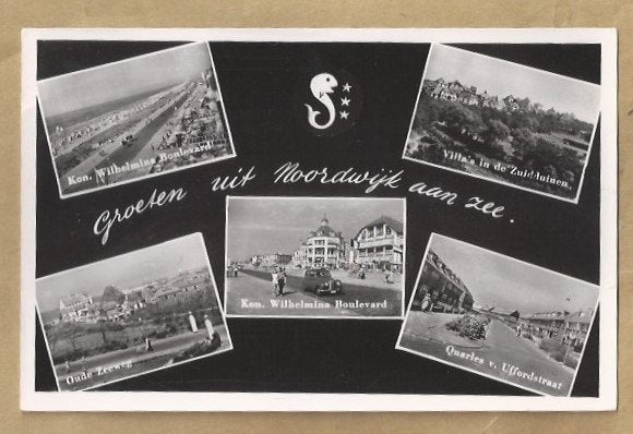 Oude Ansichtkaart Groeten uit Noordwijk aan Zee, Ophalen of Verzenden, Voor 1920, Gelopen, Zuid-Holland
