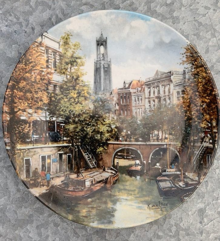 Complete set van 8 Royal Mosa Grachten van Holland borden, Antiek en Kunst, Antiek | Wandborden en Tegels, Verzenden