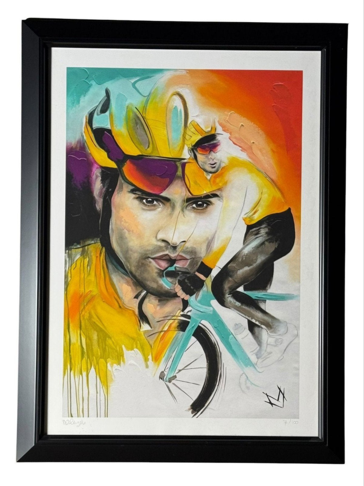 Wielrennen: Giclée met gesigneerd certificaat Tom Dumoulin, Ophalen of Verzenden