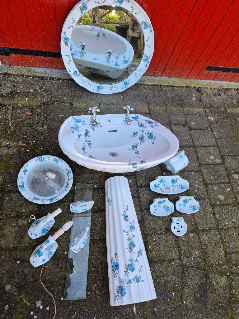 Collectie antiek en romantisch sanitair bloemen, kleurrijk, Ophalen