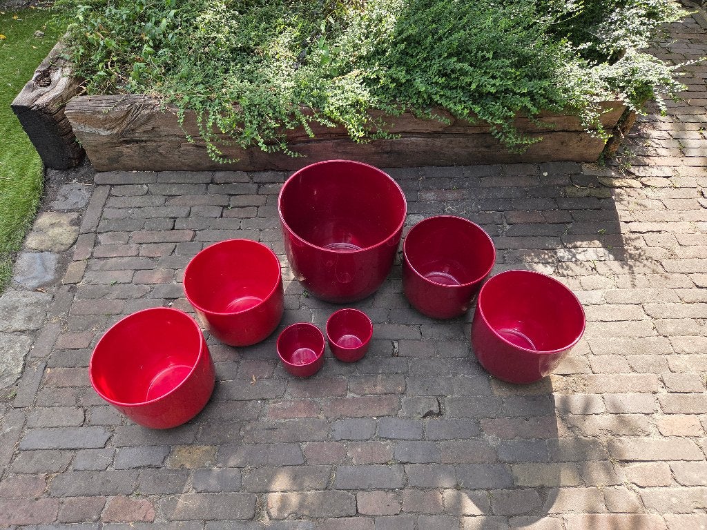Set rode bloempotten in verschillende maten, 25 tot 40 cm, Rond, Binnen, Ophalen of Verzenden