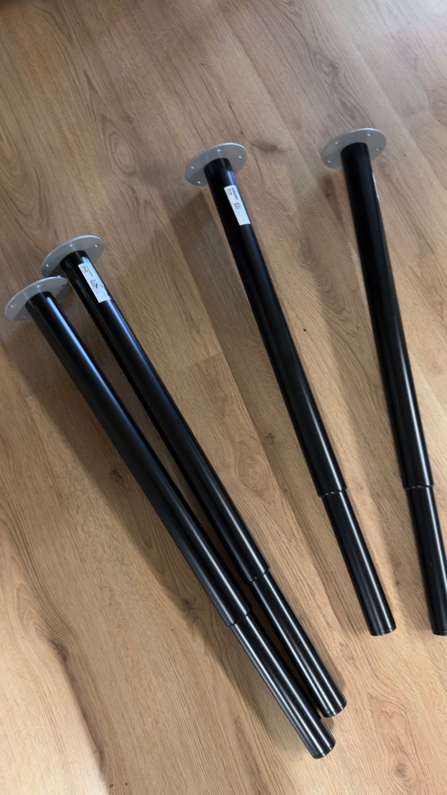 IKEA OLOV Uitschuifbare Tafelpoten Zwart (4 stuks), Ophalen, Gebruikt, Metaal, Tafelpoot