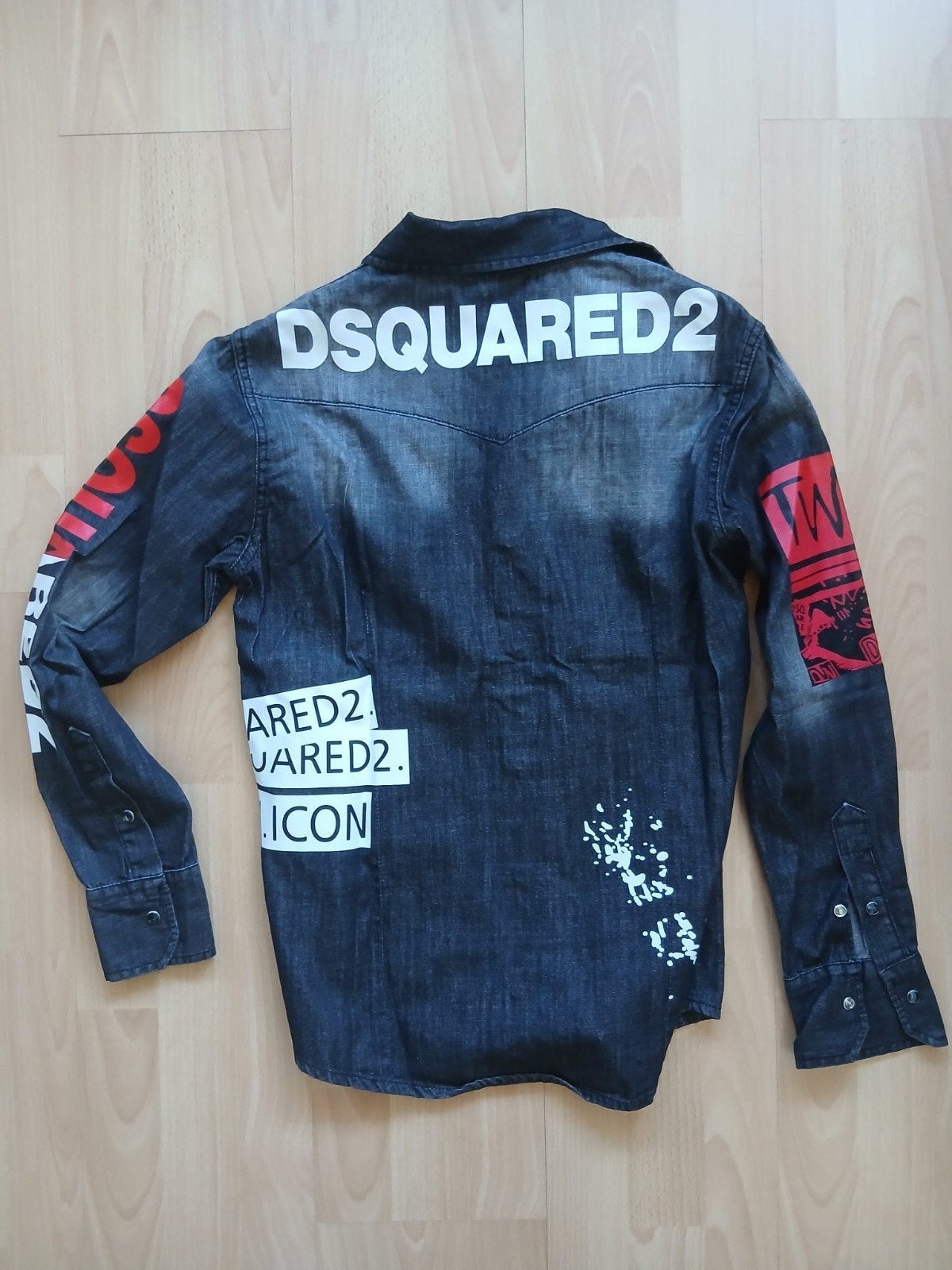 Dsquared icon blouse maat m, Ophalen of Verzenden, Zo goed als nieuw, Maat 46 (S) of kleiner, Blauw