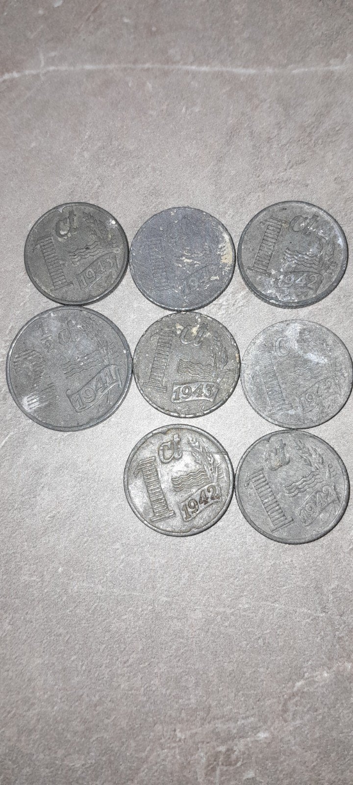 1 en 2 cent muntjes nederland 1941 1942 1943 partij netjes, Ophalen of Verzenden, Overig, Losse munt