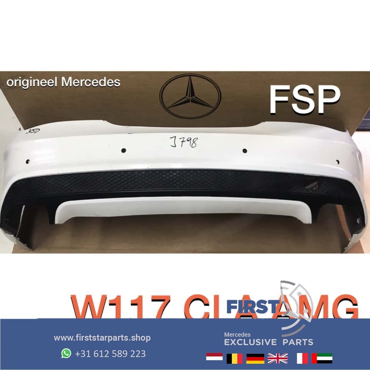 W117 C117 X117 CLA AMG ACHTERBUMPER WIT Mercedes 2013-2018 O, Gebruikt, -, Ophalen of Verzenden, Achter