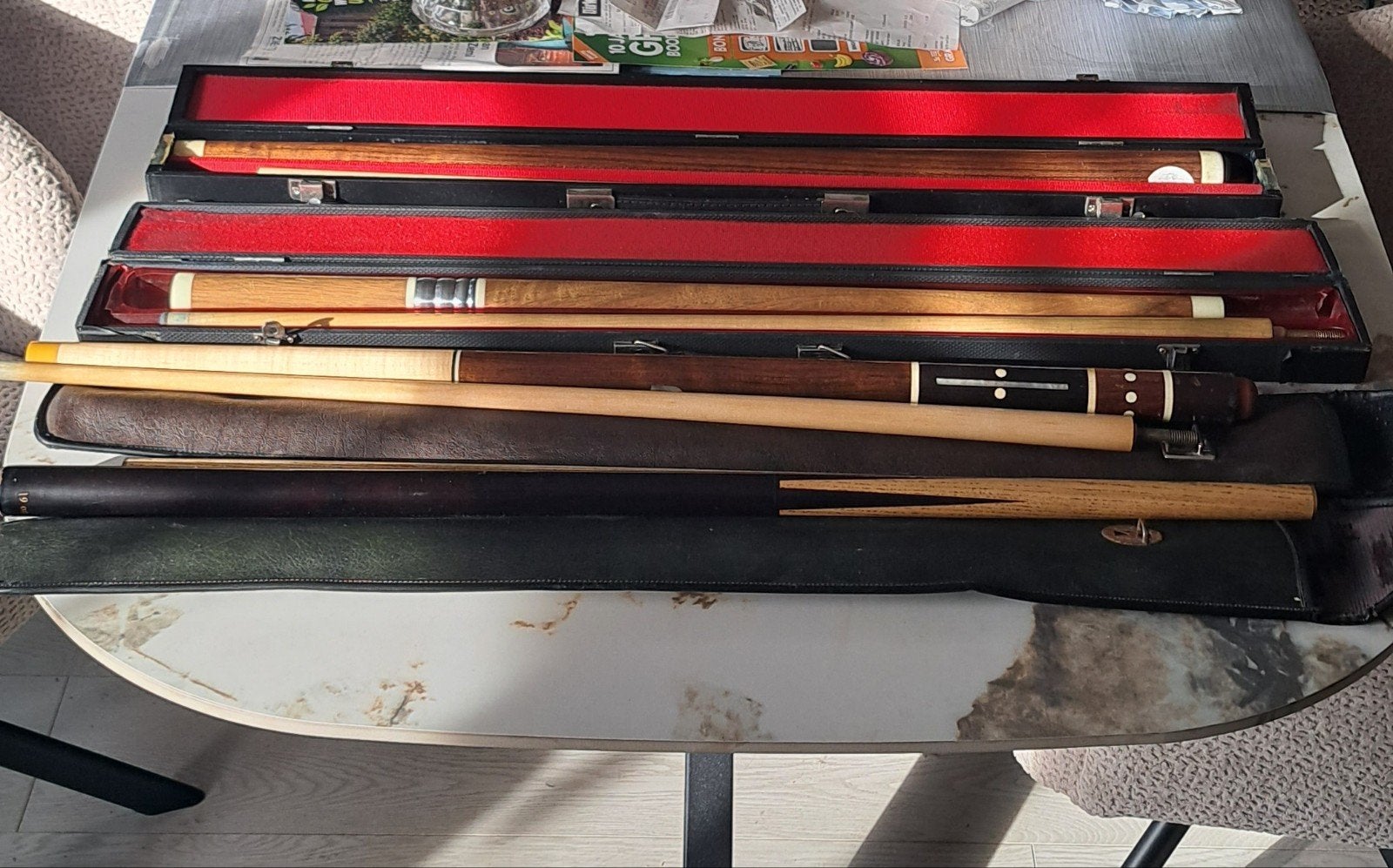 4x Biljartkeu - Longoni en B-Square, Ophalen, Gebruikt, Keu of Ballen