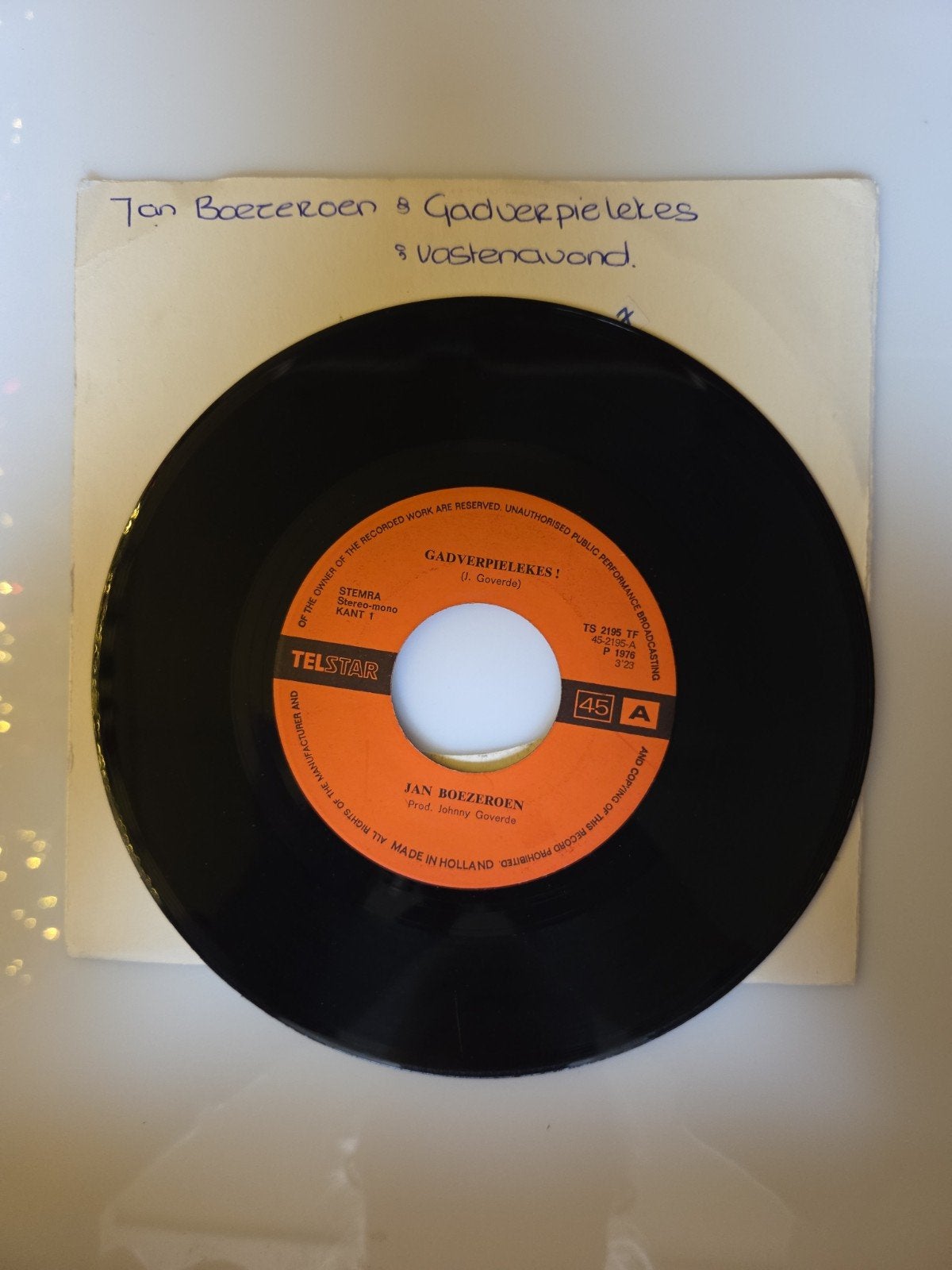 Jan Boezeroen - Gadverpielkes, Ophalen of Verzenden, Gebruikt, 7 inch, Nederlandstalig