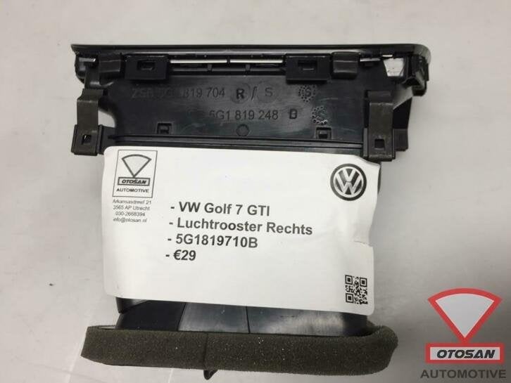 vw golf 7 gti luchtrooster rechts dashboard 5g1819710b, Gebruikt, Volkswagen, Volkswagen AG, Berliner Ring 2
38440  Wolfsburg, DE