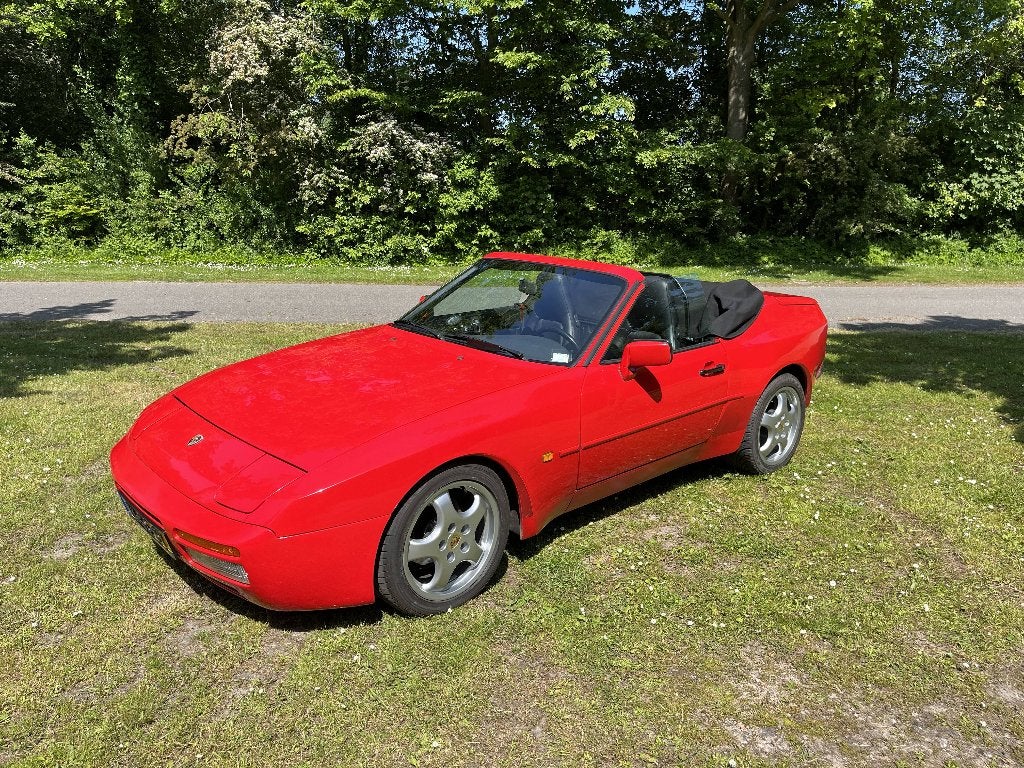 Porsche 944 CABRIO 1990 Rood, Auto's, Achterwielaandrijving, Zwart, 4 cilinders, Open dak