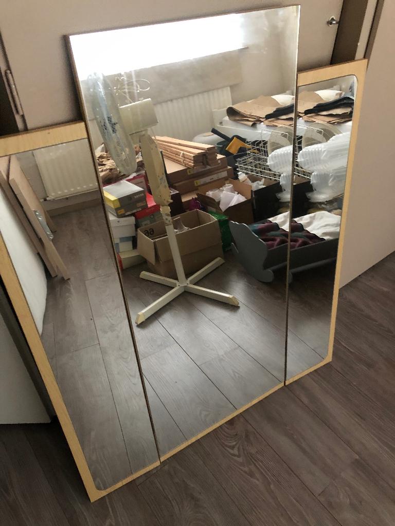 staande spiegel uit 3 delen, Huis en Inrichting, Woonaccessoires | Spiegels, Ophalen, Rechthoekig, 75 tot 100 cm, 100 tot 150 cm