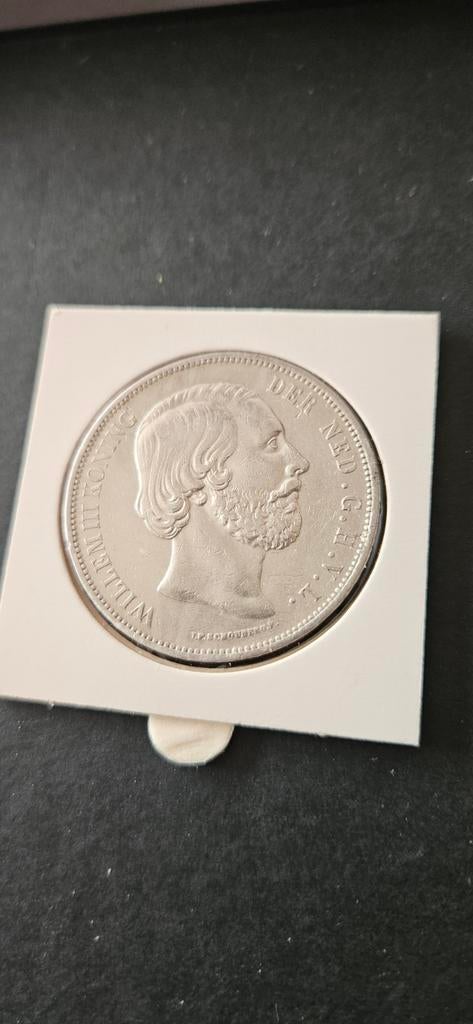 Zilveren rijksdaalder 1866 Willem lll mooie kwaliteit, Koning Willem III, Zilver, Ophalen of Verzenden, Losse munt