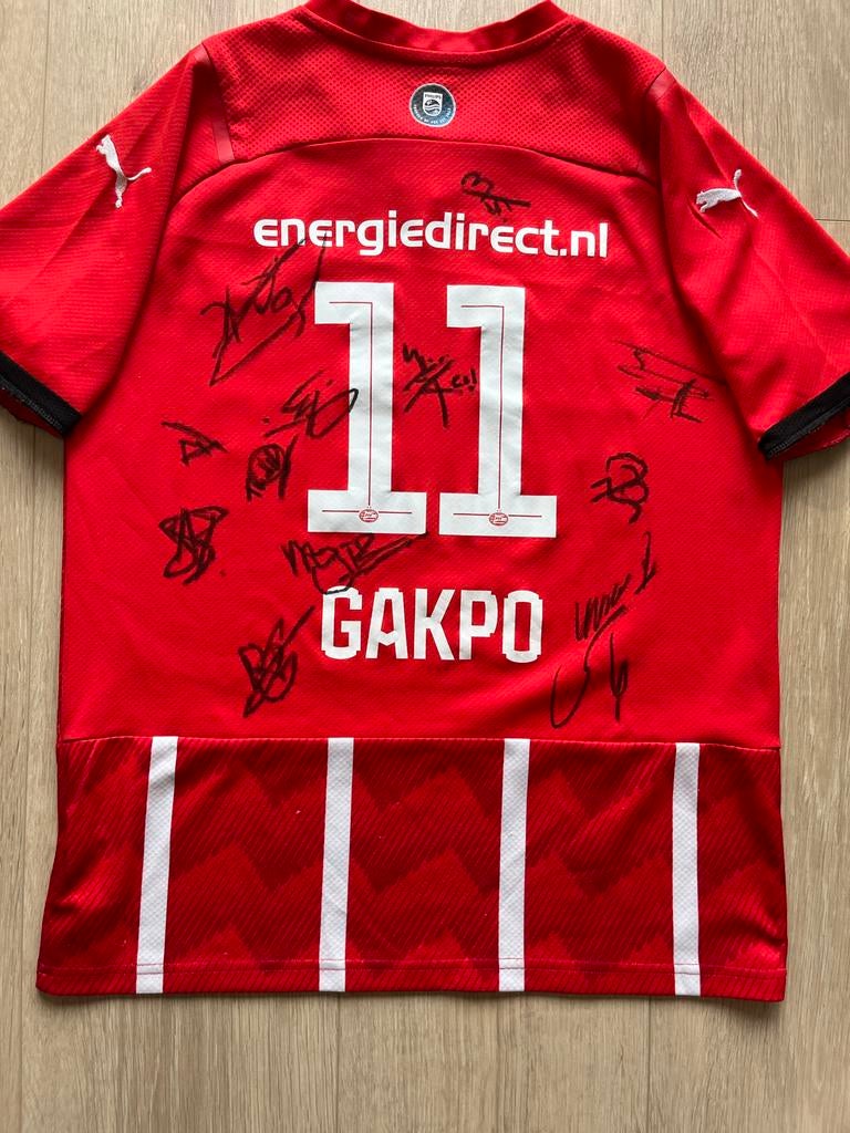 Gesigneerd PSV Thuisshirt 2021-2022 - Gakpo #11, Ophalen of Verzenden, Zo goed als nieuw, PSV, Shirt