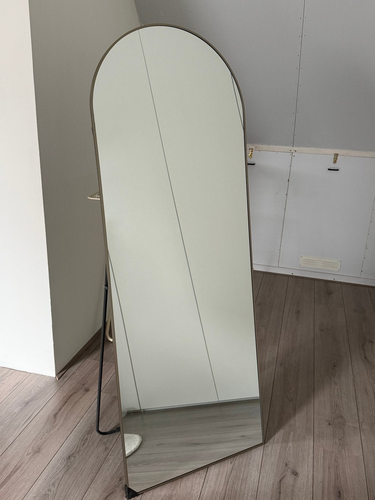 Grote passpiegel met standaard 160x60, Ophalen, Zo goed als nieuw, 50 tot 75 cm, 150 tot 200 cm