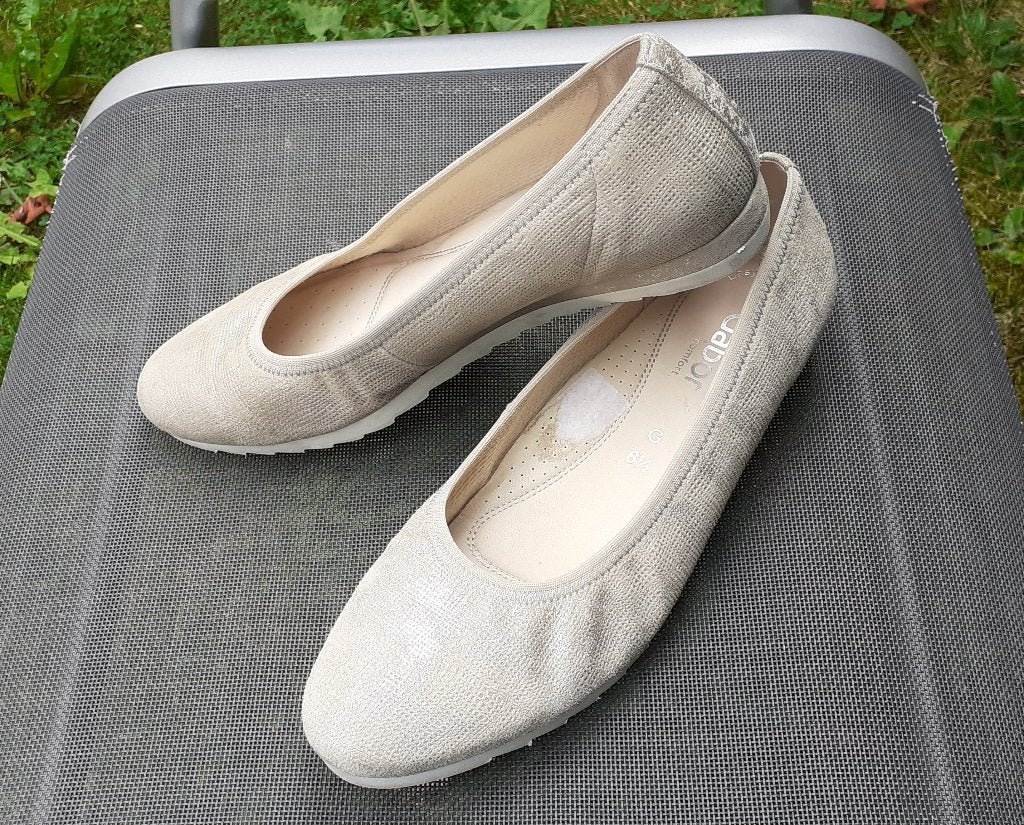 Gabor Easy Walking. Leren Ballerina's - Beige. Mt. 6,5 G., Beige, Gabor, Zo goed als nieuw, Ballerina's