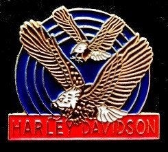Harley Davidson pin- blauw rood gelakt, Verzenden, Nieuw, Transport, Speldje of Pin