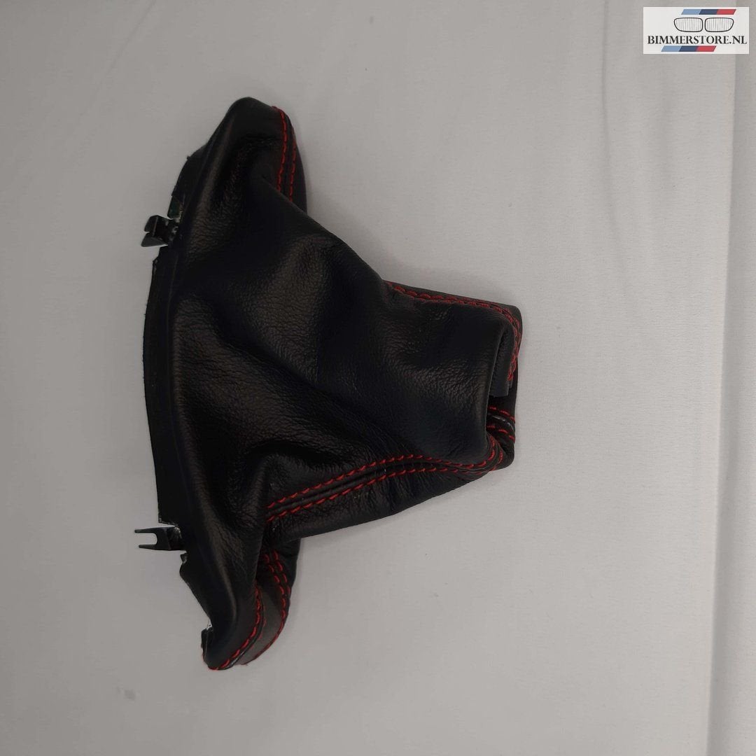 Handrem hoes zwart leer met rode stiksels BMW 5-Serie E60/E6, Auto-onderdelen, -, -, Nieuw, Ophalen of Verzenden